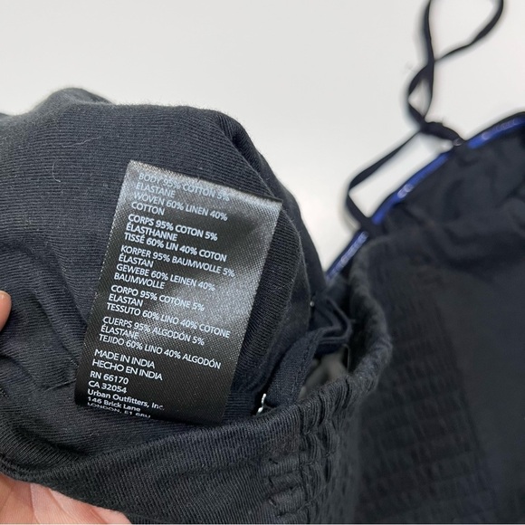 Anthropologie Black smocked Crop Top - Picture 7 of 7